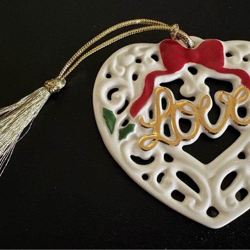 Heart Shaped Ornament with Love Design